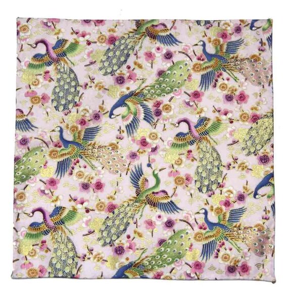 NEW Gascoigne Hand Stitched Pocket Square Cotton Japanese Kimono Fabric Gilding - Picture 2 of 3